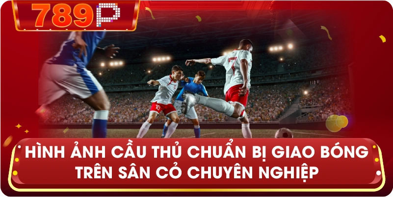 Hình ảnh cầu thủ chuẩn bị giao bóng trên sân cỏ chuyên nghiệp